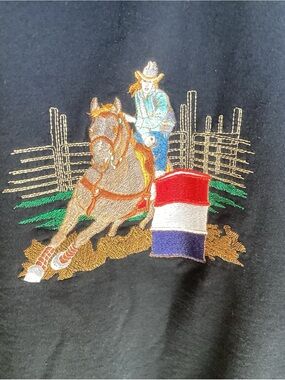 Gildan Black Women’s Barrel Rider Rodeo Embroidered Sweatshirt